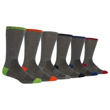 Chaps Men's Sport Cushioned Athletic Socks 6-Pack Crew Crew - Gray Assorted