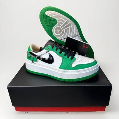 Jordan 1 Elevate Low SE Lucky Greens DQ8394-301 Xtra Red Laces Charms Box Sz 8.5