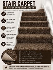 Stairs Hall Carpet Brown Any Size x 1meter Staircase Stairs Carpet  (fair251)