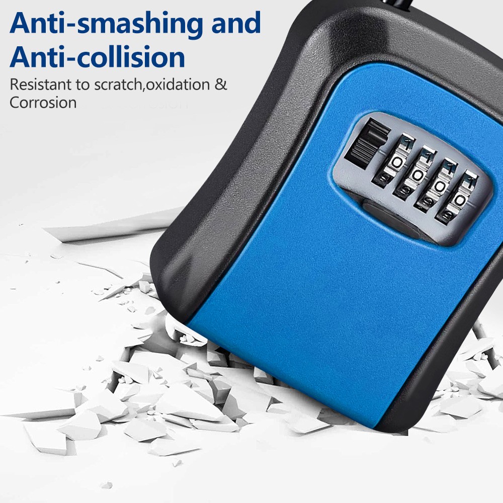 Key Safe 4-Digit Combination Lock Box Wall Mount Storage Safe Security