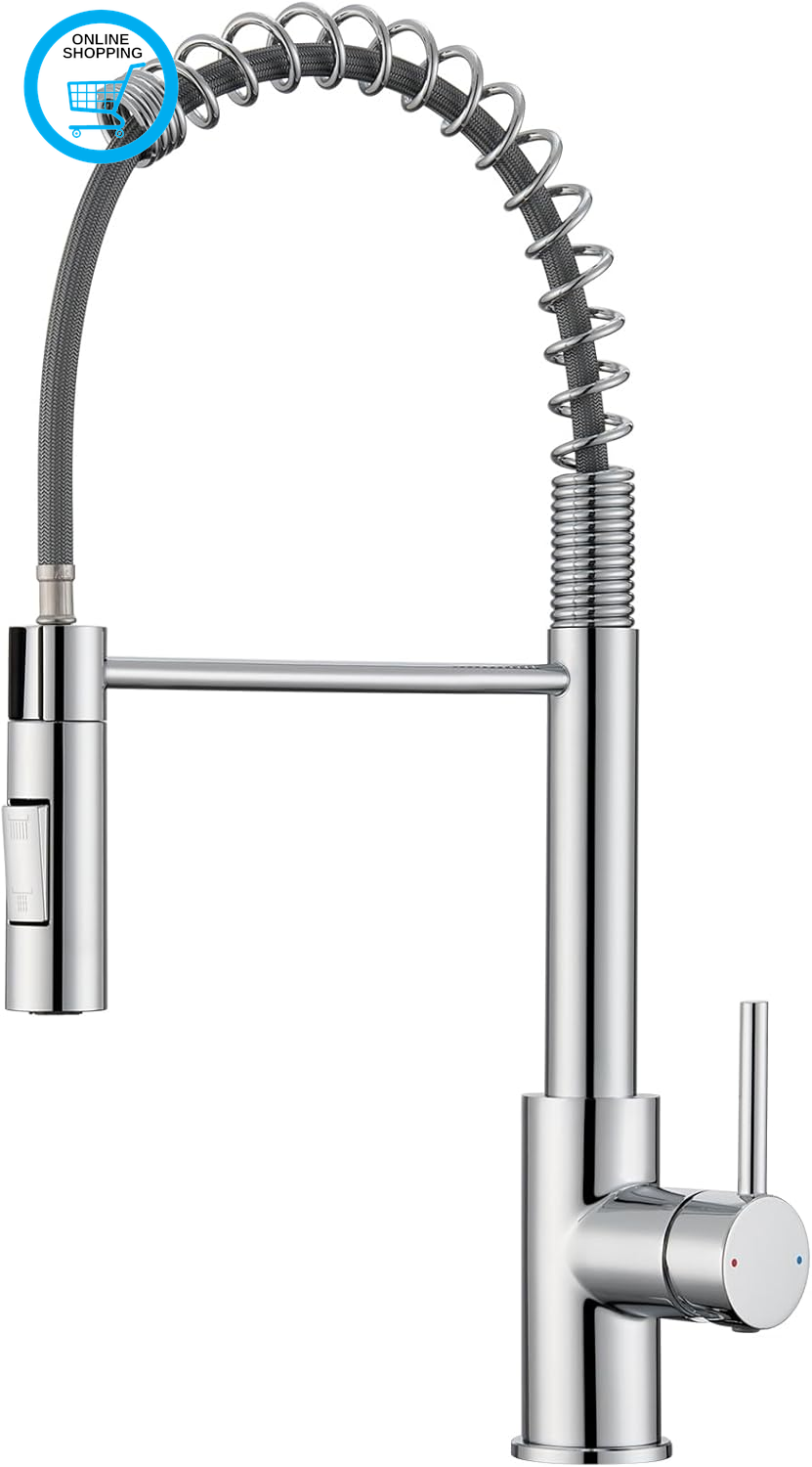 Kitchen Sink Mixer Tap with Pull-Out Sprayer, Kitchen Sink Faucet with 2 Modes S