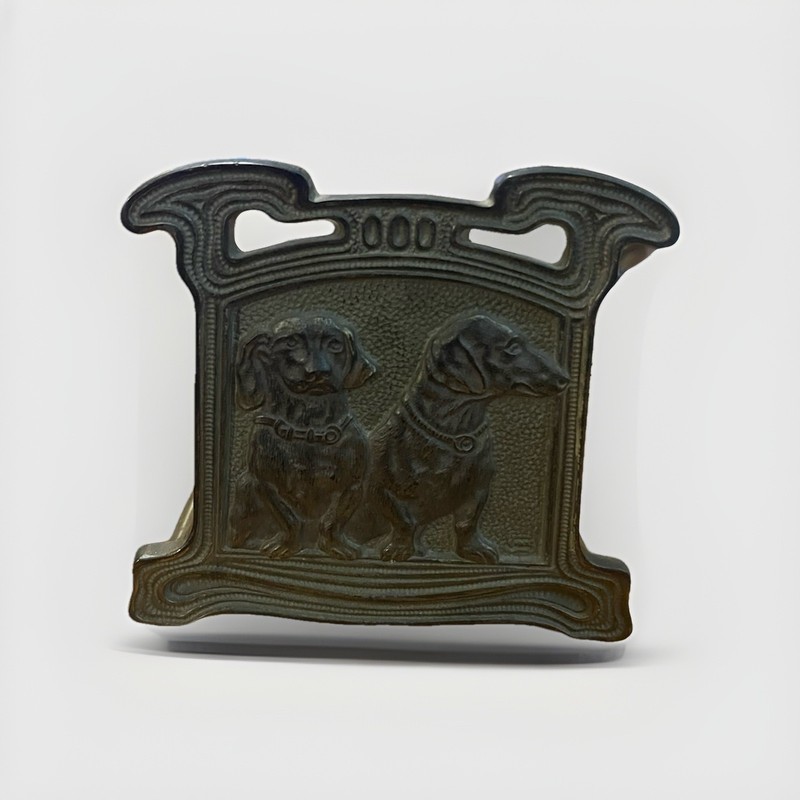 Vintage DACHSHUND Dog JUDD 9780 Brass Bookends