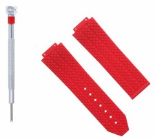 24MM RUBBER BAND STRAP FOR 44-44.5-45MM HUBLOT H BIG BANG  SCREWDRIVER RED