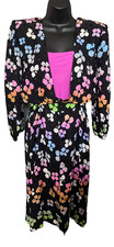 Unique & Versatile Vintage 1980s VALENTINO NIGHT multicolor Silk Dress M