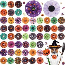 50 Pcs Halloween Dog Collar Bows Flowers Bulk for Small Medium Large