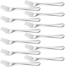 Silverware, Dinner Fork 8 Inches, Forks Set of 12 Premium Food Grade Stainless S