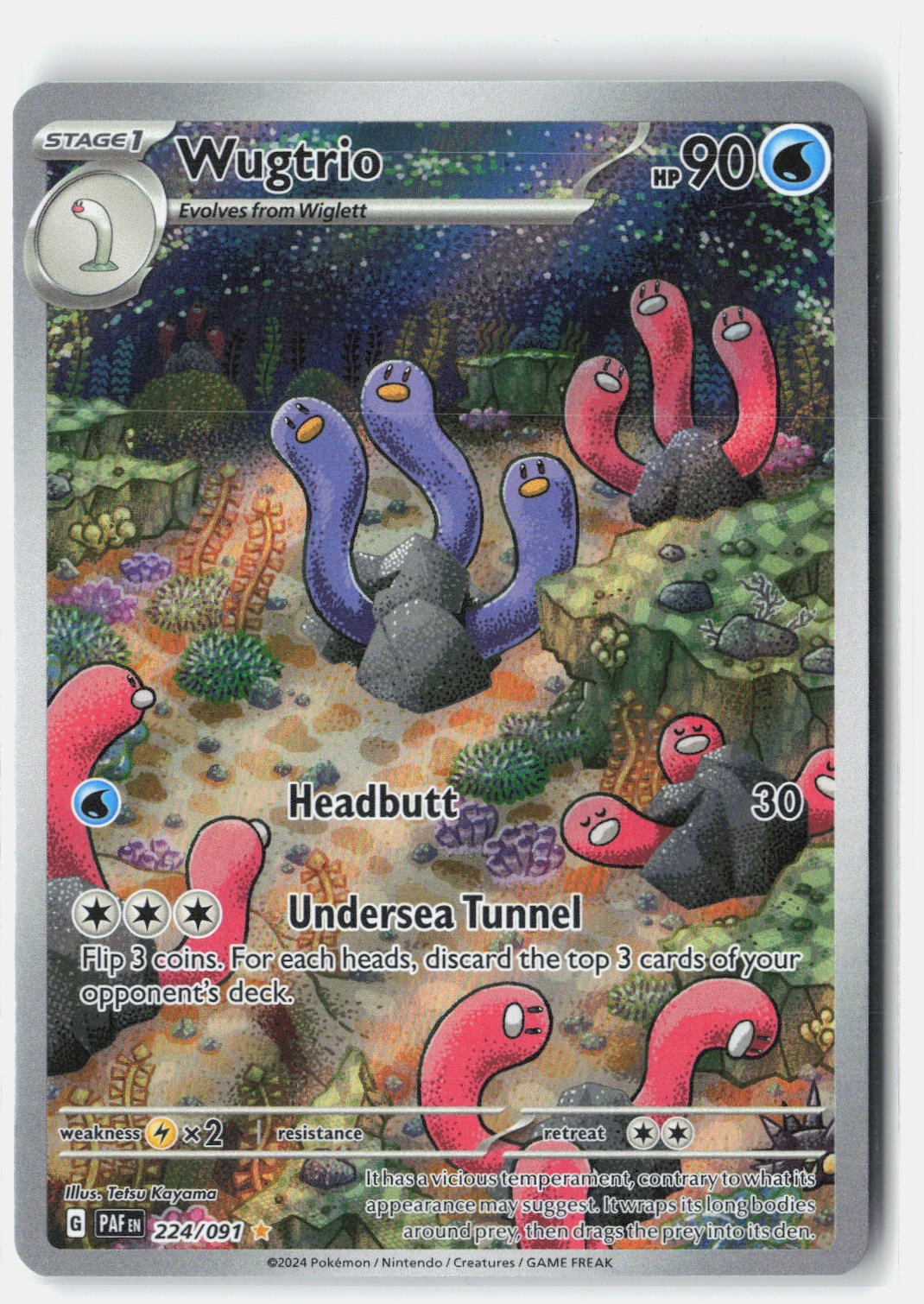 Wugtrio SV: Paldean Fates 224/091 Pokemon Card Holo