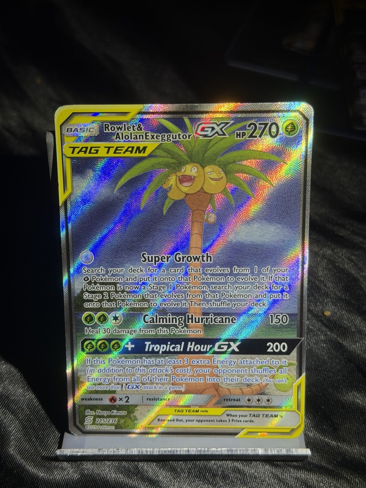 Pokémon Rowlet & Alolan Exeggutor GX Ultra Rare Full Art Holo 215/236 English