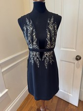 NWT BEBE Black Sequin Crystal Jewel Cocktail Dress Sz 8