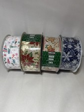 Kirkland signature wire edged Christmas ribbon 2.5 inch