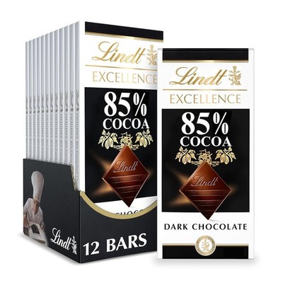 Lindt EXCELLENCE 85% Cocoa Dark Chocolate Bar, Dark Chocolate Candy, 3.5 oz. (12