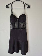 Windsor Womens Dress Black Size L Black Rhinestones