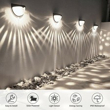 1000K SUPER BRIGHT SOLAR POWERED DOOR FENCE WALL LIGHTS LED OUTDOOR GARDEN LAMPS
