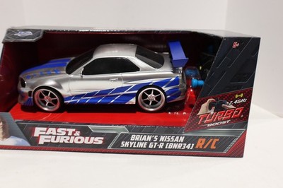 Toys Fast & Furious 1:24 2002 Nissan GT-R R34 Remote Control Car RC with 2.4G...