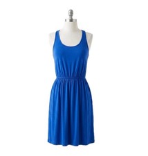 Old Navy Womens Dress XS Blue Tank Sundress Stretch Waist Knee Length Sleeveless