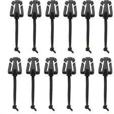 12Pcs Molle Clips with Elastic Rope Tactical Gear for Backpack Straps Management