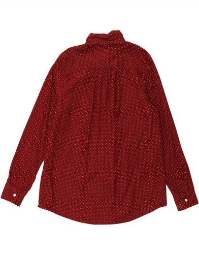 Camisa de pana LANDS END para mujer Reino Unido 14/16 grande algodón manchado borgoña DA11 - Imagen 2 de 3