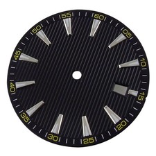 33.5mm Black Yellow Watch Dial Face Plate Date 3 For NH35/NH35A Movement Part B