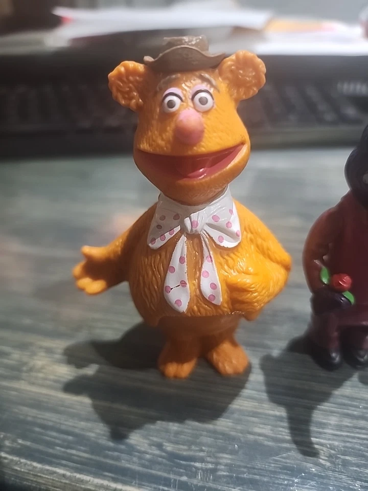 Fisher Price 1978 MUPPET SHOW Stick Puppet Figures Lote De 2 Fozzie Gonzo - Imagem 2 de 4