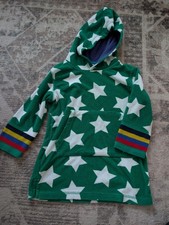 Mini Boden Boys Hooded Swim Top Green White Stars Long Sleeve 3-4Y