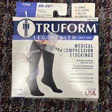 Truform 8865BL Black Compression Stockings Below Knee Closed Toe 20-30 mmHg XL