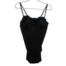 Jason Wu Black Bodysuit with Strappy Design Lace Size XL