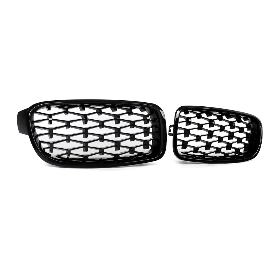 Diamond Kidney Grille Grill For 12-18 BMW F30 F31 320i 328i 335i Gloss Black US Foto 3 de 4