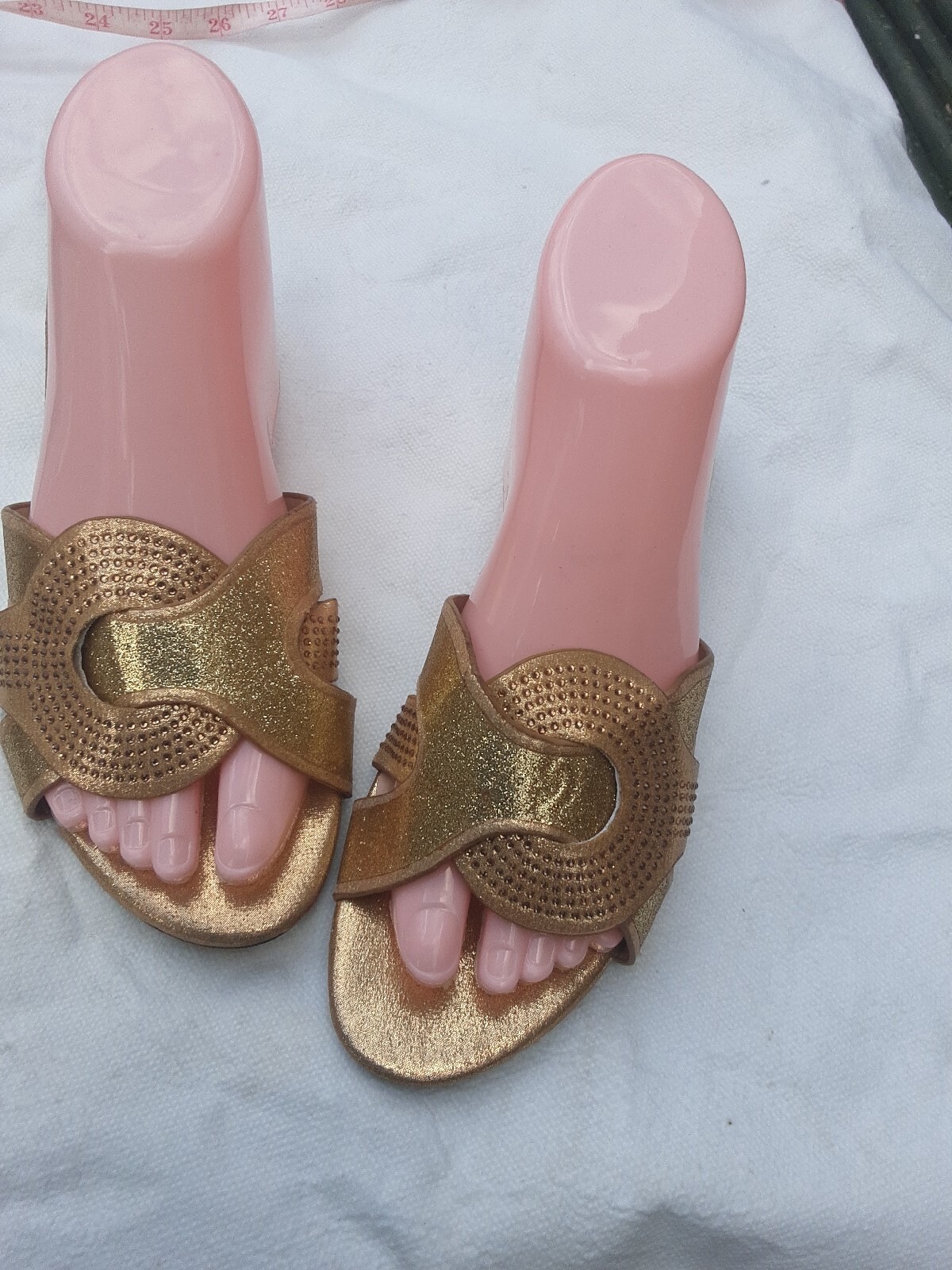 PANTOFOLA D’ORO Pantofole donna oro sposa scintillanti festa sera muli africani sera tg 38