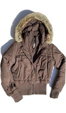 Fitted Puffer Jacket Women’s Petite Xl Brown