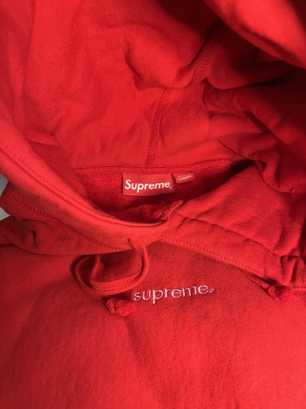 Felpa con cappuccio Supreme Trademark rossa media