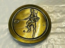 Belt Buckle - Vintage 1977 Tennis Gold Colored 