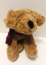 Russ Berrie Brown Dog 12" Plush Stuffed Animal Felt Scarf TOASTIN 259