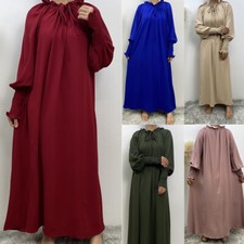 Islamic Women Abaya Long Sleeve Maxi Dress Turkey Kaftan Loose Modest Robes Arab