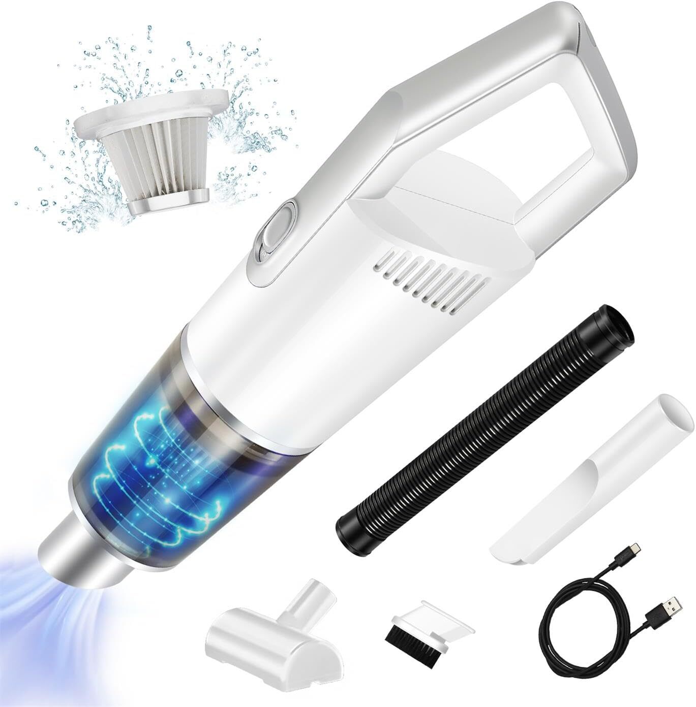 Handheld Vacuum Cleaner, USB Charged Portable Car Vacuum Cleaner, Mini Vacuum ..