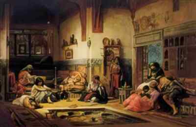 A4 Foto Frederick Arthur Bridgman der nubische Geschichtenerzähler im Harem (1)