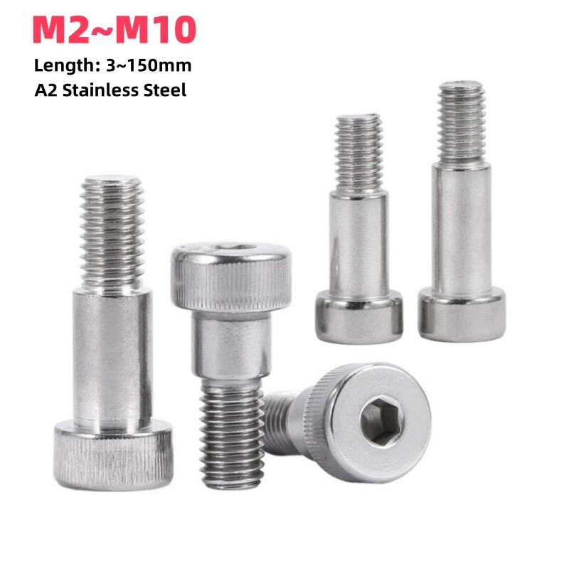 Hex Socket Shoulder Bolts 304 - M2 M3 M4 M5 Hex Socket Roller Bearing Bolts Stainless Steel Shoulder Screws