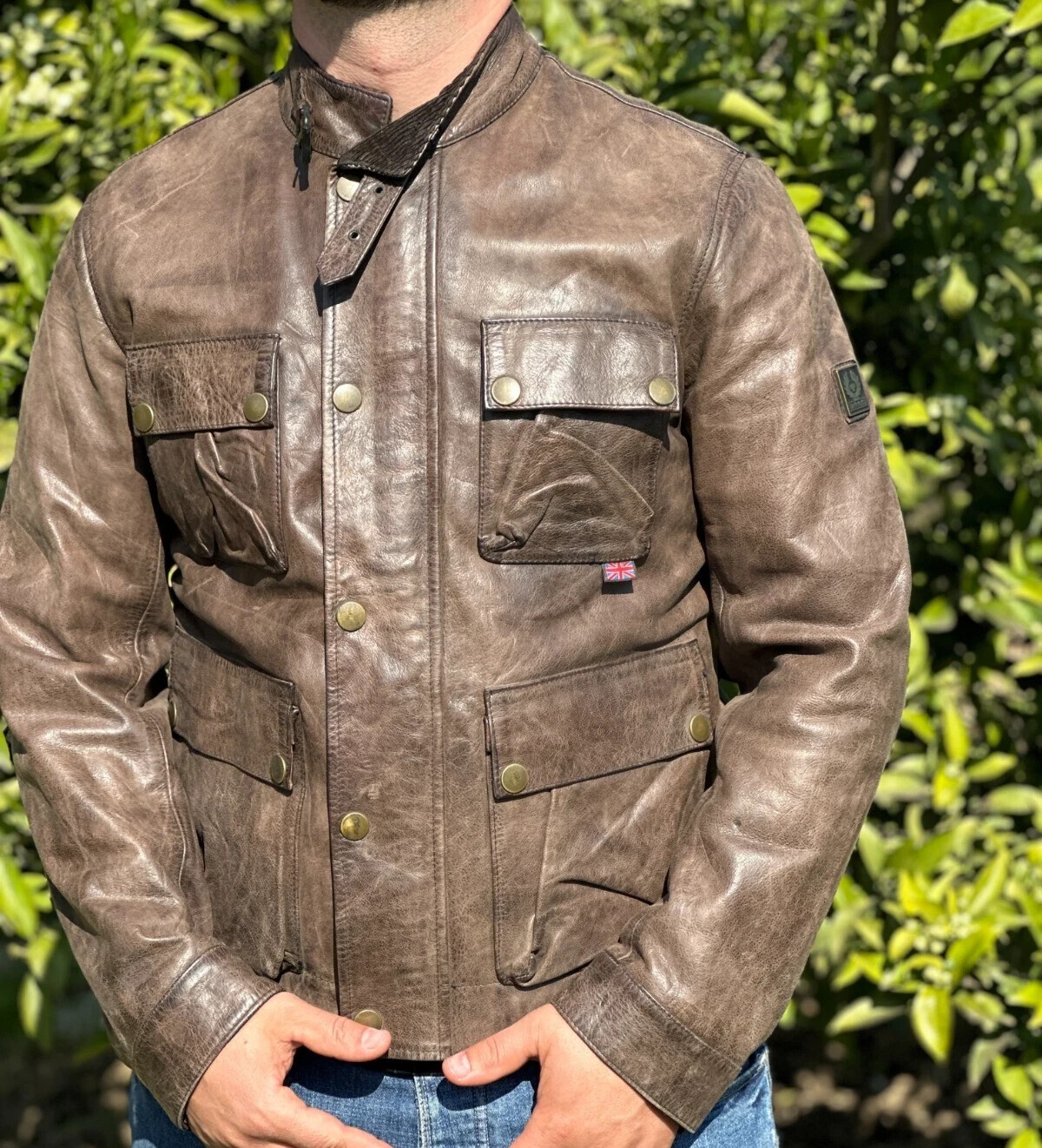 1950$ Rare Belstaff Maple Cognac Leather Blazer Jacket FilmSeries Jensen Size XL image 8