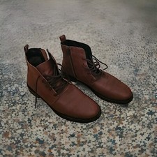 Urban Outfitters Brown Leather Boots Men Size 12 Laces And Zipper Comfort