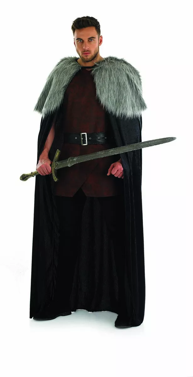 Mens Viking Warrior Long Cape One Size Medieval Knight Lord Fancy