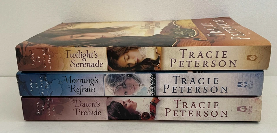 3 Tracie Peterson Song of Alaska Trade PB Romance Bethany House Dawn's Prelude Foto 4 de 4