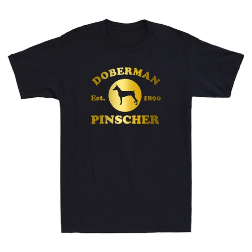 Doberman Est. 1890 Pinscher Funny Dog Lover Novelty Men's Short Sleeve Tee - Picture 1 of 2