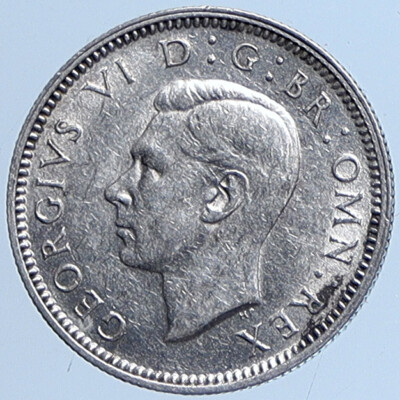 1941 UK Great Britain United Kingdom KING GEORGE VI Silver