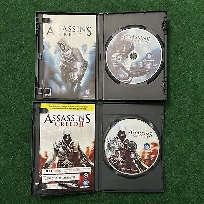 Assassins Creed & Assassins Creed II 2 Lot Of (2) PC DVD ROM Video Games