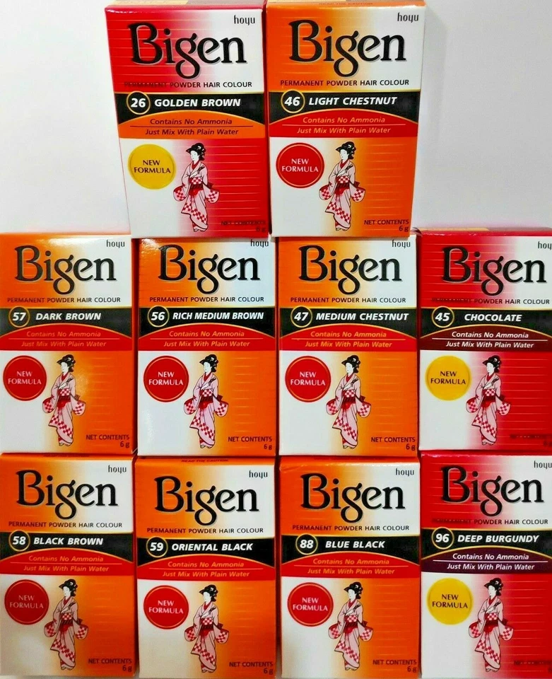 Bigen Permanent Powder Hair Dye Colour (10 Pack) UK Seller 6g - 100% ORIGINAL
