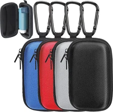 4 Pcs Asthma Inhaler  Case Hearing Aid Case Earbud Case Portable Zipper C