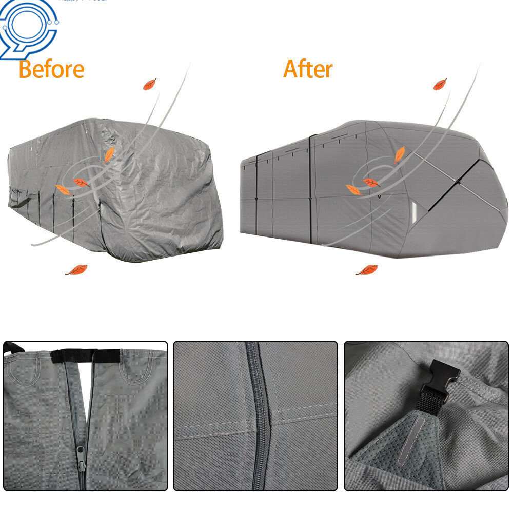 Labwork 18'-33' Travel Trailer RV Cover – Waterproof & UV Protection Gray Non-Woven