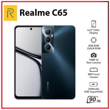 (Unlocked) Realme C65 8GB+256GB BLACK Global Ver. Dual SIM Android Cell Phone