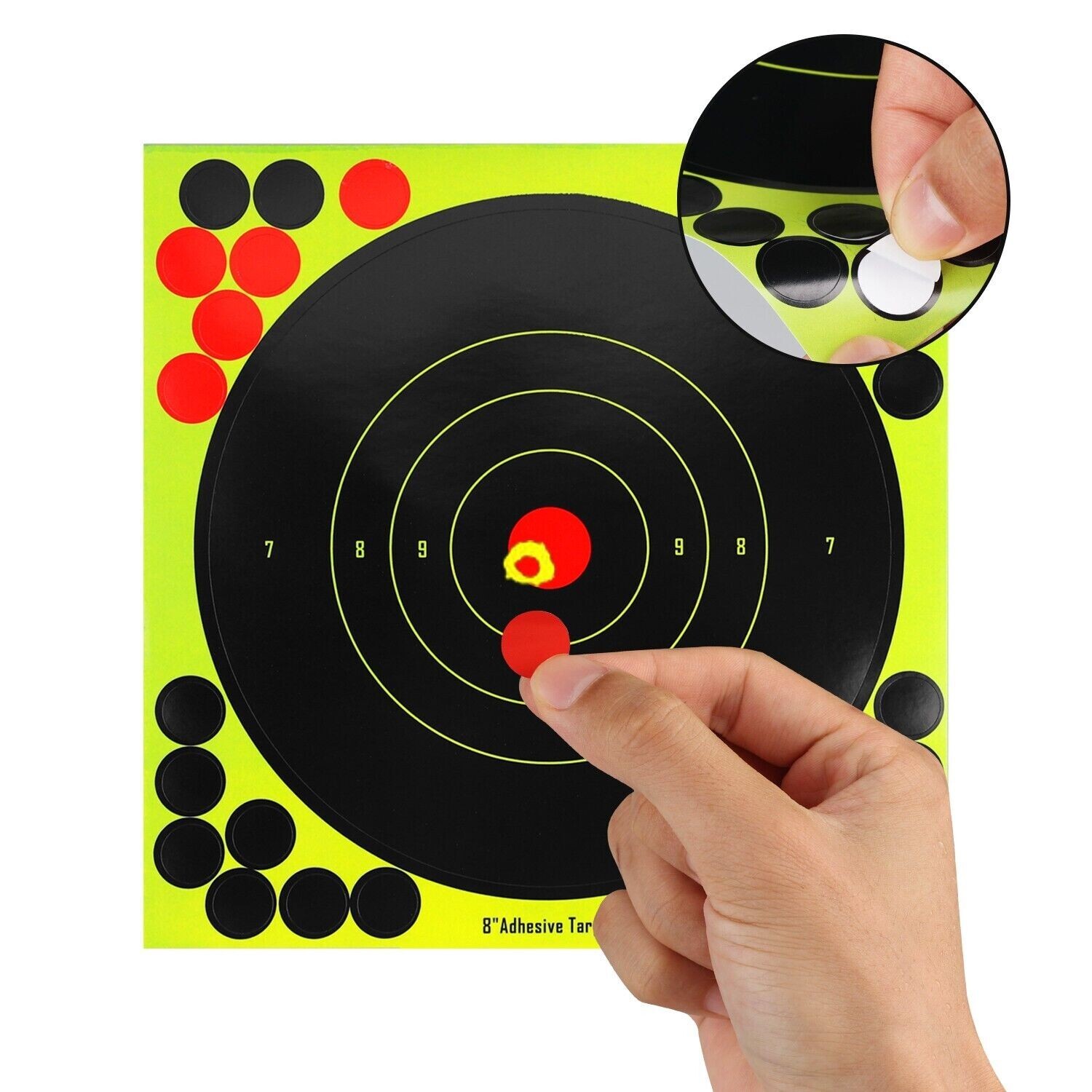 Target Paper Green 50Pcs Targets Range Paper - Bright Green Self-Adhesive Shooting ...
