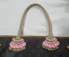 Handle Cover Crochet Handmade for bag  Neverfull mm gm  beige pink