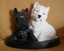 Brentleigh Black+White Whisky Scottie Dogs Pre-War Ornament Art Deco RARE